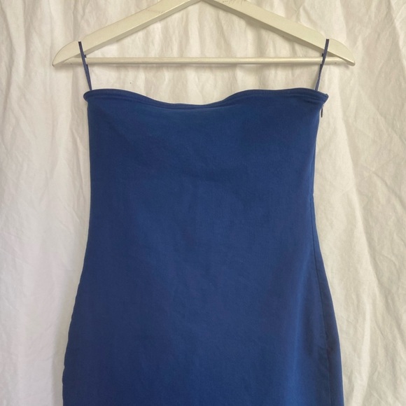 Zara Strapless Mini Bodycon Denim Dress Size Small NEW - Picture 7 of 13